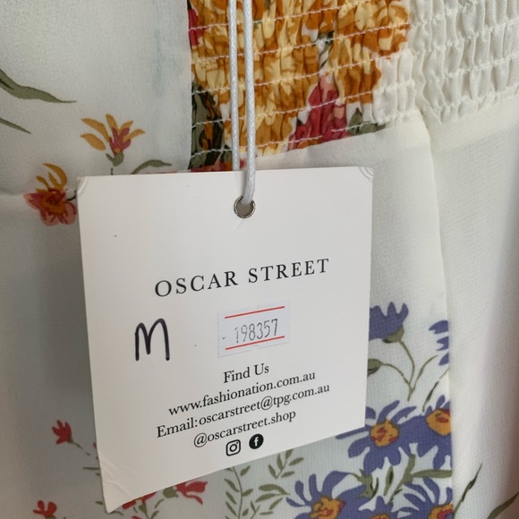 ShowPo. White Floral Midi Dress Slit - Size Medium NWT - Picture 7 of 8